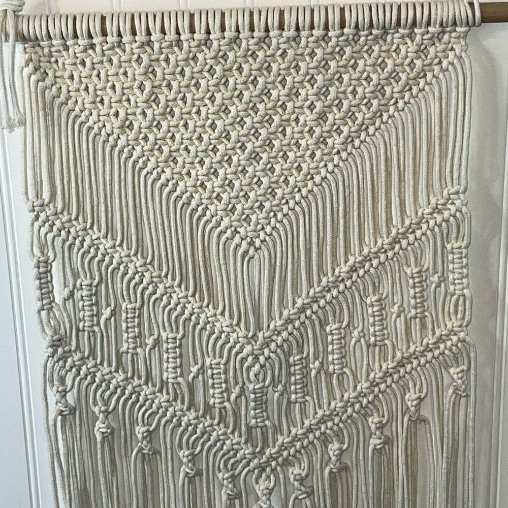 Boho Macrame Wall Hanging Tassel Tapestry for Living Room Decor Handmade Woven - Picture 5 of 7